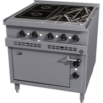 Estufa de inducción MKN con horno eléctrico 2/1 GN, 4 zonas - serie 850 - 2023114